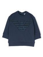 Emporio Armani Kids sweat en coton à patch logo - Bleu