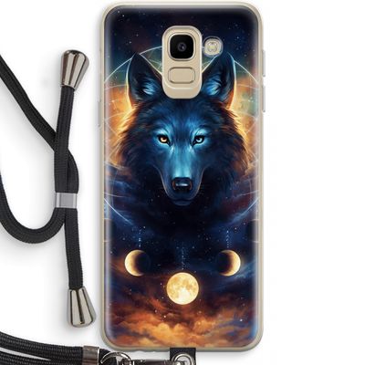 Wolf Dreamcatcher: Samsung Galaxy J6 (2018) Transparant Hoesje met koord