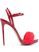 Le Silla sandales Gwen 130 mm en cuir - Rouge - thumbnail