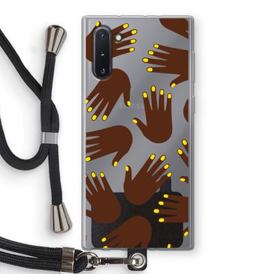 Hands dark: Samsung Galaxy Note 10 Transparant Hoesje met koord