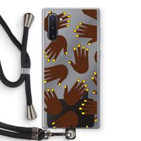 Hands dark: Samsung Galaxy Note 10 Transparant Hoesje met koord
