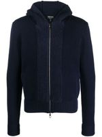 Giorgio Armani hoodie en maille à fermeture zippée - Bleu