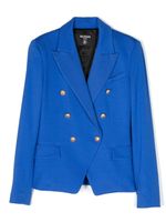 Balmain Kids embossed-button double-breasted blazer - Bleu - thumbnail