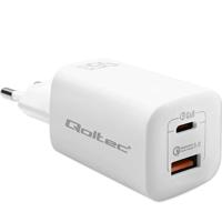 Qoltec 50765 oplader voor mobiele apparatuur Laptop, Draagbare game console, Powerbank, Smartphone, Smartwatch, Tablet Wit AC Snel opladen Binnen
