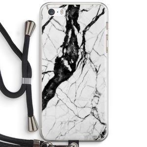 Witte marmer 2: iPhone 5 / 5S / SE Transparant Hoesje met koord