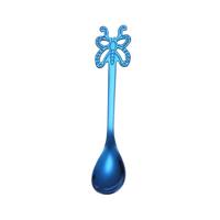 Multicolor RVS Butterfly koffie lepel fruit koud drankje ijs dessert theelepel kleur: blauw