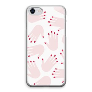 Hands pink: iPhone 8 Transparant Hoesje