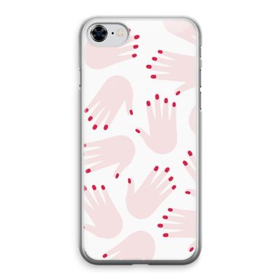 Hands pink: iPhone 8 Transparant Hoesje
