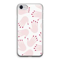 Hands pink: iPhone 8 Transparant Hoesje
