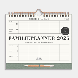 A4 Spiraal Familieplanner 2025 met Pen