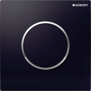 Geberit HyTouch urinoir stuursysteem pneumatisch met bedieningsplaat Sigma 10 zwart glans designring glansverchroomd 116.015.KM.1