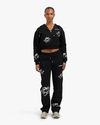 Croyez Flower Trainingspak Dames Zwart - Maat XS - Kleur: Zwart | Soccerfanshop