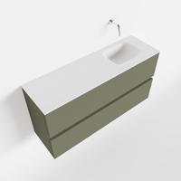 Toiletmeubel Mondiaz Ada | 100 cm | Meubelkleur Army | Lex wastafel Talc Rechts | Zonder kraangat