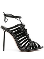 Le Silla Cage 120mm patent-leather sandals - Noir