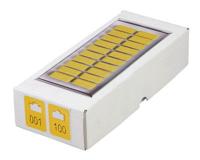 Garderobenummers geel genummerd 001-100