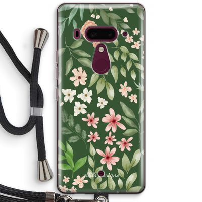 Botanical green sweet flower heaven: HTC U12+ Transparant Hoesje met koord