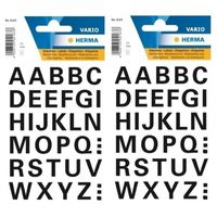 64x Letter stickers zwart 15 mm - thumbnail