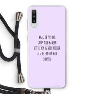 Sprong: Samsung Galaxy A70 Transparant Hoesje met koord