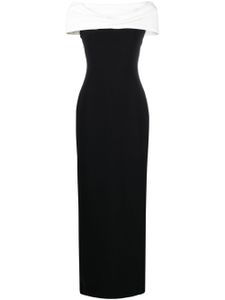 Solace London robe longue Eva à épaules dénudées - Noir