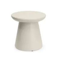 Bijzettafel Rond Oester Beige - Outdoor Composiet Accent Tafel | Happy Cocooning | | Beige