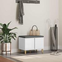 Halbank met kussen met opslag met de deur Wit 60 x 38 x 46 cm