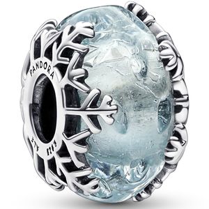 Pandora 792377C00 Bedel Winter Blue Snowflake zilver-muranoglas blauw