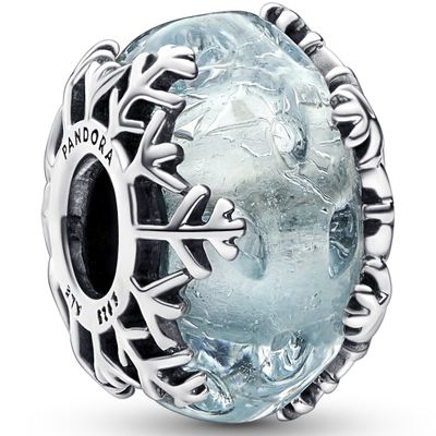 Pandora 792377C00 Bedel Winter Blue Snowflake zilver-muranoglas blauw