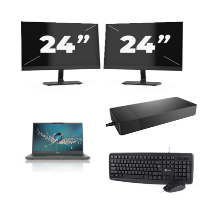 Fujitsu Lifebook U7411 - Intel Core i5-11e Generatie - 14 inch - 16GB RAM - 256GB SSD - Windows 11 Home + 2x 24 inch Monitor Fujitsu Lifebook U7411 - Intel Core i5-11e Generatie - 14 inch - 16GB RAM - 256GB SSD - Windows 11 Home + 2x 24 inch Monitor