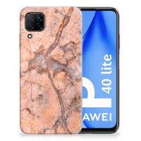 Huawei P40 Lite | TPU | Siliconen hoesje | Marmer Oranje Huawei P40 Lite | TPU | Siliconen hoesje | Marmer Oranje
