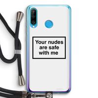 Safe with me: Huawei P30 Lite Transparant Hoesje met koord Safe with me: Huawei P30 Lite Transparant Hoesje met koord