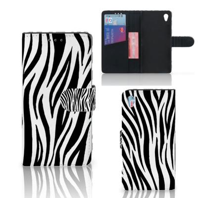 Sony Xperia Z3 | Telefoonhoesje | Met pasjeshouder | Zebra