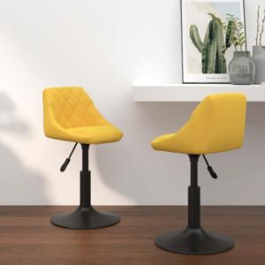 Eetkamerstoelen draaibaar 2 st fluweel mosterdgeel