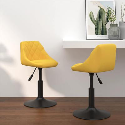 Eetkamerstoelen draaibaar 2 st fluweel mosterdgeel