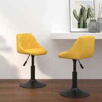 Eetkamerstoelen draaibaar 2 st fluweel mosterdgeel