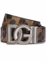 Dolce & Gabbana ceinture réversible à imprimé léopard - Marron - thumbnail