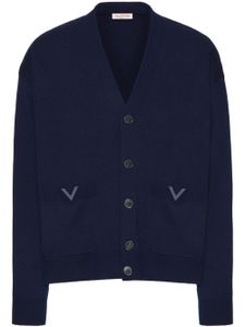 Valentino Garavani cardigan en laine à col v - Bleu