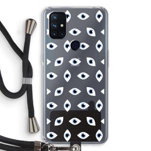 Eyes pattern: OnePlus Nord N10 5G Transparant Hoesje met koord