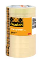 Plakband scotch 508 15mmx66m transparant 10 rollen