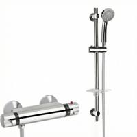 Saqu Ecoline doucheset thermostatisch 12cm met 5 straalsoorten chroom