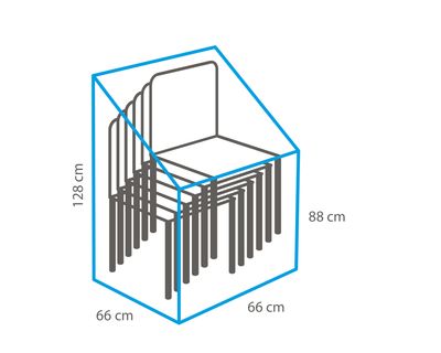 Stapelstoelen bescherm hoes 66 x 66 x 128/88
