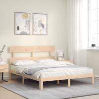 Bedframe met hoofdbord massief hout