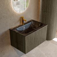 Badmeubel Mondiaz Kurve-Dlux | 70 cm cm | Meubelkleur Shadow | Wastafelkleur Lava | Solid surface | Wasbak midden spoelbak | 1 kraangat
