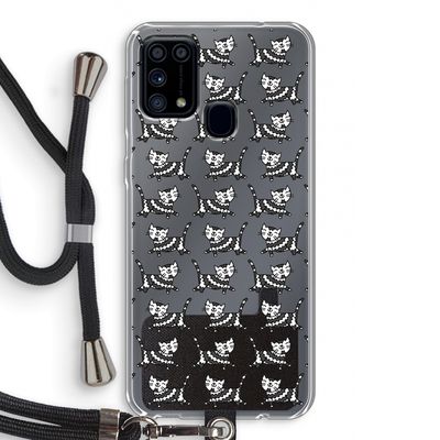 Zwarte poes: Samsung Galaxy M31 Transparant Hoesje met koord