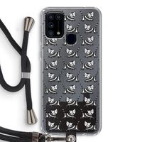 Zwarte poes: Samsung Galaxy M31 Transparant Hoesje met koord Zwarte poes: Samsung Galaxy M31 Transparant Hoesje met koord