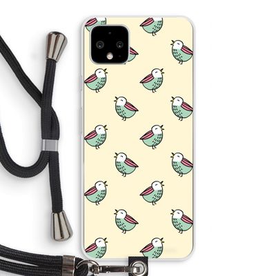 Vogeltjes: Pixel 4 XL Transparant Hoesje met koord