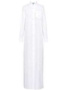 Prada robe-chemise à coupe longue - Blanc