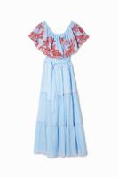 Lange gestreepte jurk Stella Jean - BLUE - S