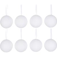 Kerstballen sneeuw - 48x st - wit - D4 cm - kunststof - sneeuwwballen - sneeuwversiering