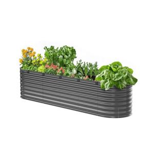 VEVOR verhoogde plantenbak metalen plantenbak 240x60x56cm donkergrijs