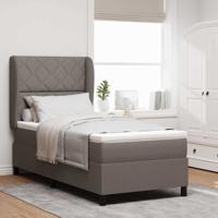 Boxspring bed met matras met hoofdeinde Taupe 100 x 200 cm Stof